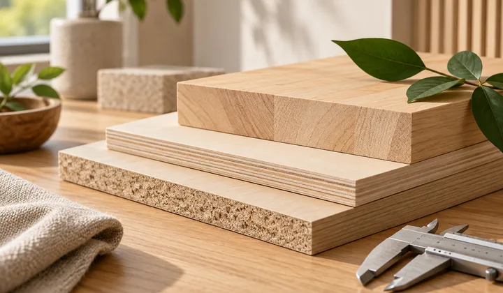 Environmentally responsible cabinetry material samples